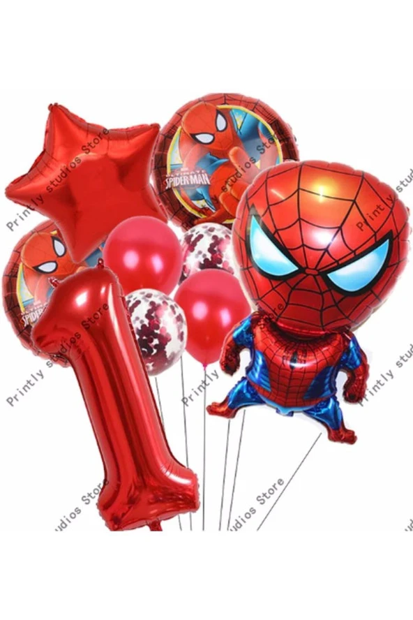 Spiderman Örümcek Adam Konsept 1 Yaş Balon Set Spiderman Örümcek Adam Konsept Doğum Günü Set ürün görseli 1