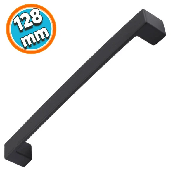 Mutfak Kulpu Çekmece Dolap Kapak Kulbu Metal Kulp Mobilya Dolabı Kulpları 128 mm Siyah ürün görseli 1