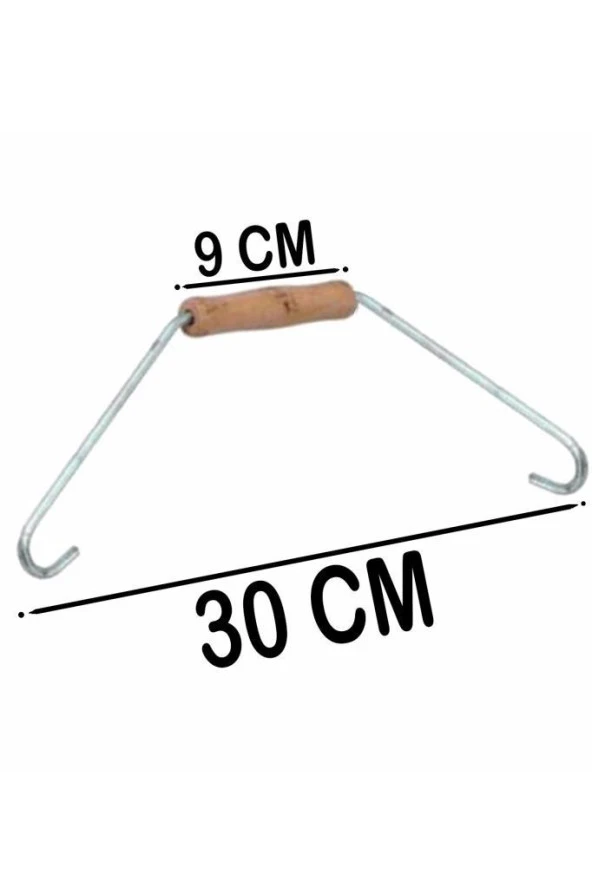 Ahşap Saplı Demir Soba Kova Tutacağı Tutacak 30cm ürün görseli 1