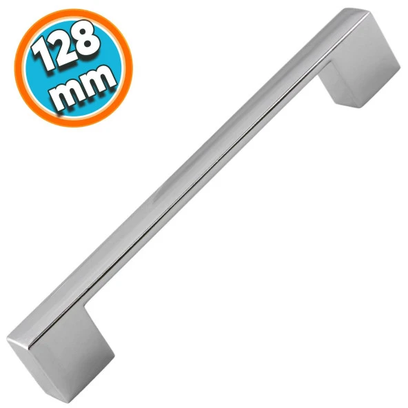 Mutfak Dolabı Mobilya Çekmece Dolap Kapak Kulpu Kulbu Krom 128 mm Metal Kulp ürün görseli 1