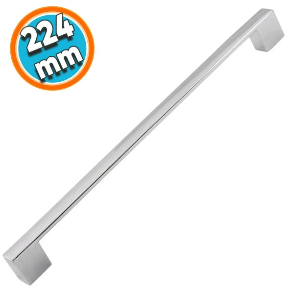Mobilya Mutfak Dolabı Çekmece Dolap Kapak Kulpu Kulbu Krom 224 mm Metal Kulp ürün görseli 1