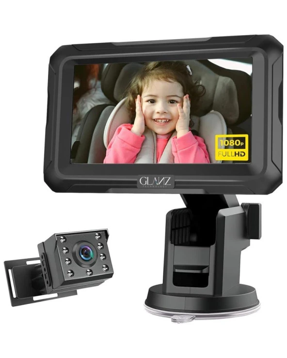 Glanz Araç İçi Çocuk Bebek Kamerası Full HD 1080P Gece Görüşü Özellikli Kamera Çocuk Bebek Aynası ürün görseli 1