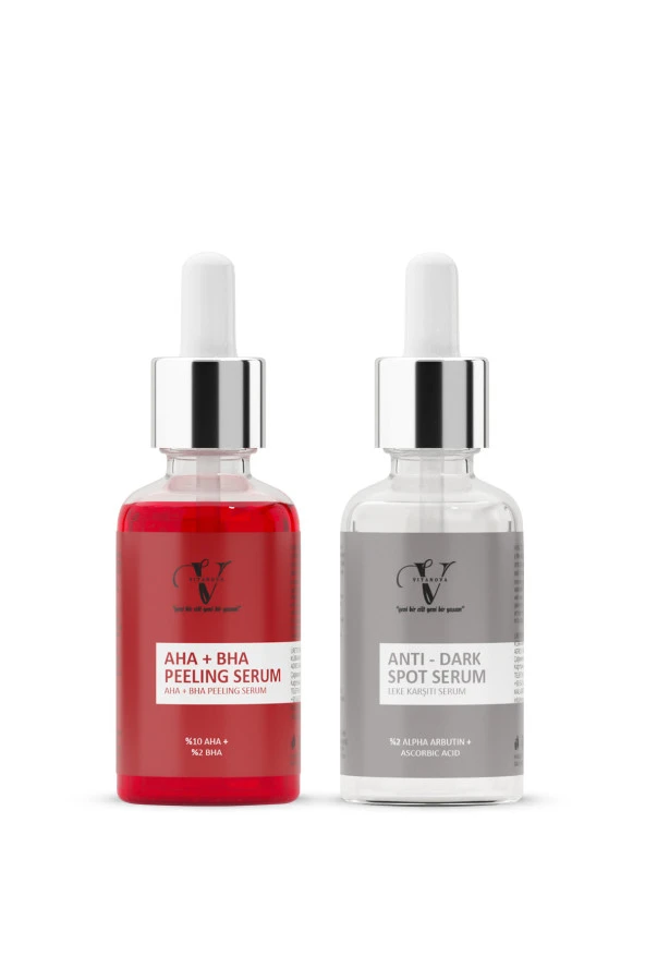 Vitanova 2 li Bakım Seti AHA+BHA Peeling Serum + Leke Karşıtı Serum ürün görseli 1