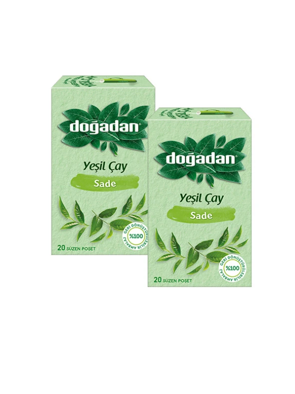 YEŞİL ÇAY SADE 20 SÜZEN POŞET, 2 PAKET ürün görseli 1