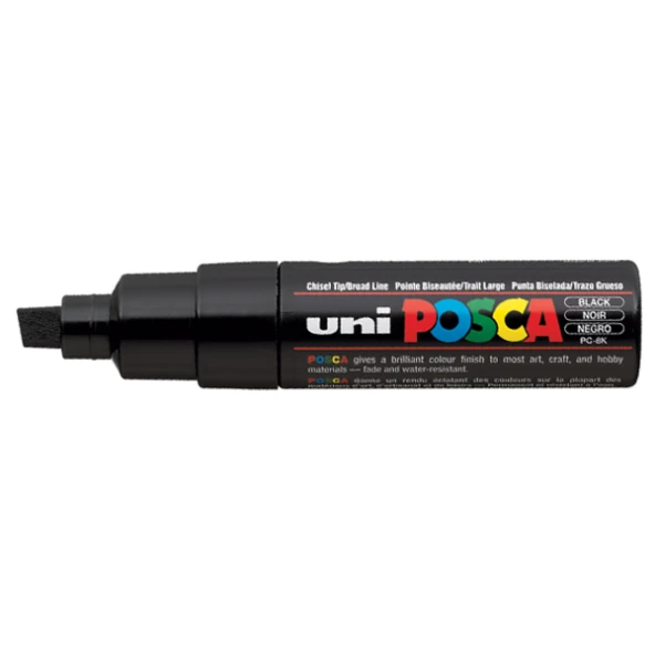 Uni-Ball Markör Boyama Posca Su Bazlı Poster 8.0 MM Siyah PC-8K ürün görseli 1