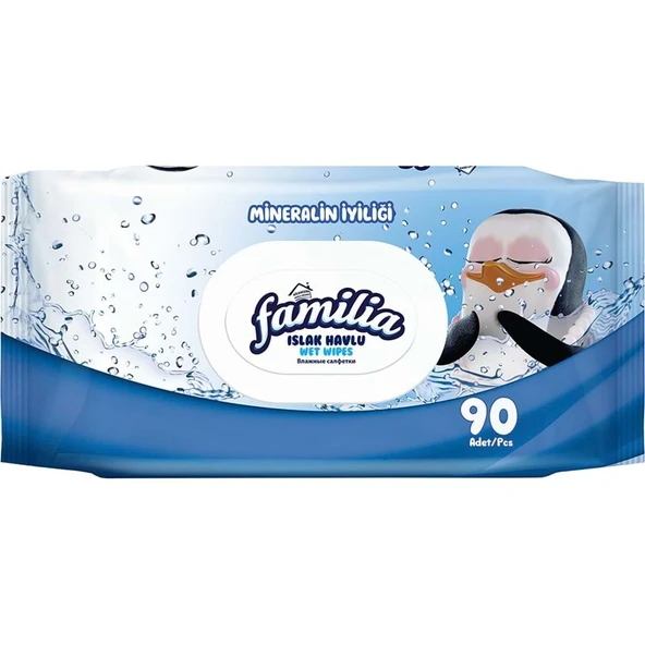 Familia Islak Havlu Mendil Mineralin İyiliği 90 Yaprak Plastik Kapaklı Tekli Pk ürün görseli 1
