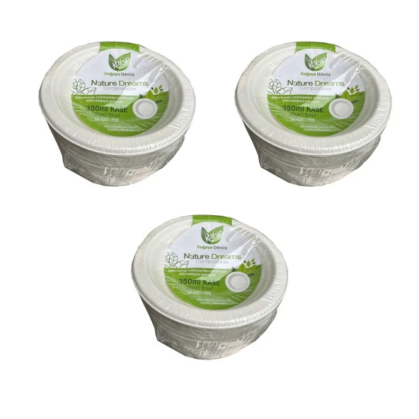 Roll-Up Nature Ekolojik Karton Kağıt Tek Kullanımlık Çorba Kasesi - 400 cc - 50 Adetlik 3 Paket ürün görseli 1