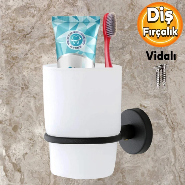 Diş Fırçalık Vidalı Banyo Diş Fırçası Kabı Kutusu Siyah ürün görseli 1
