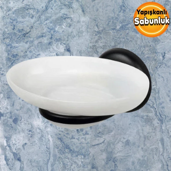 Sabunluk Katı Sabunluk Yapışkanlı El Sabunluğu Siyah ürün görseli 1