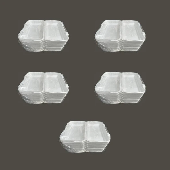 Dağyüce 36/D Tek Kullanımlık Köpük İskender Kapaklı Kase Kutu - 23.5x15 Cm. - 20 Adetlik 5 Paket ürün görseli 1