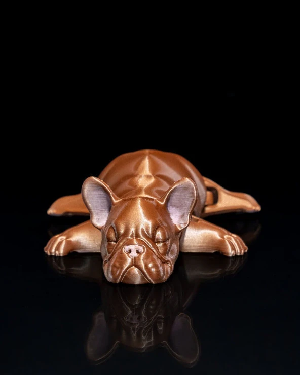 Hareketli Uyuyan French Bulldog Oyuncak Figür 15CM ürün görseli 1