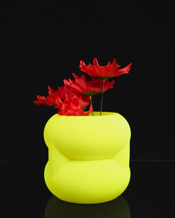 Sarı Modern Saksı-Vazo - Resim 4
