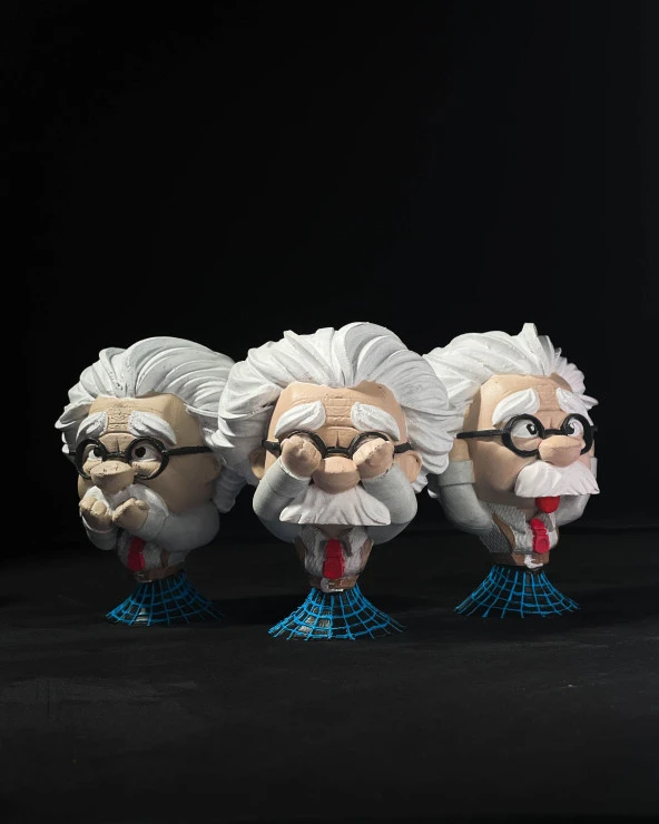 Albert Einstein Görmedim - Duymadım - Bilmiyorum Heykel Seti - Resim 2