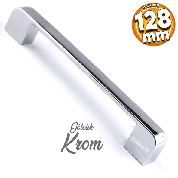 Gölcük Oval Mobilya Mutfak Dolap Çekmece Dolabı Kapak Metal Kulpu Kulbu Kulpları Krom 128 Mm-12.8 Cm ürün görseli 1