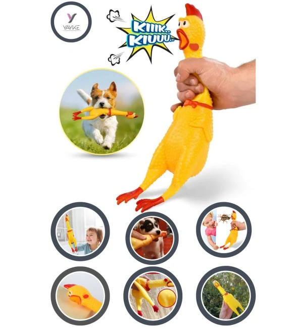 Köpekler İçin Bağıran Tavuk, Horoz, Shrilling Chicken Oyuncak - Büyük Boy (30 cm) ürün görseli 1