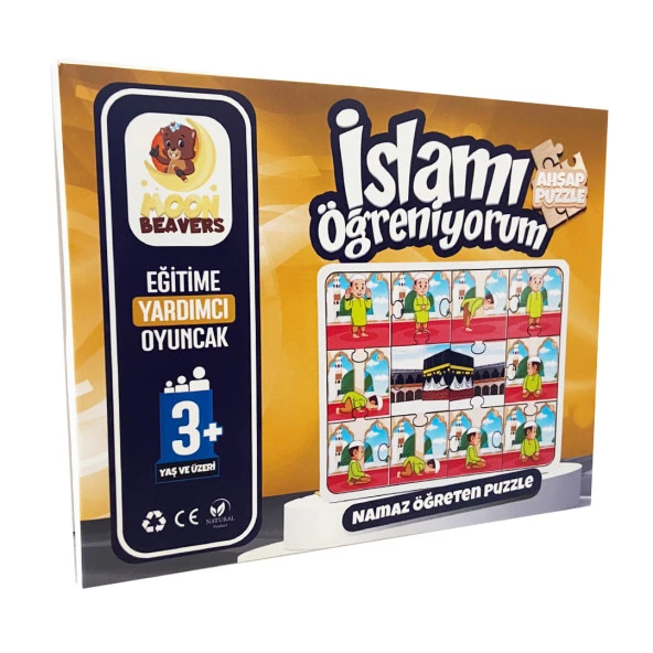 İslamı Öğreniyorum - Namaz Öğreten Yapboz - Ahşap Puzzle - Erkek Çocuk Yapboz - 3 Yaş ve Üzeri Eğitime Yardımcı Oyuncak ürün görseli 1