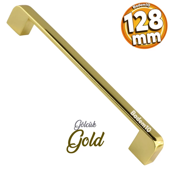 Gölcük Oval Mobilya Mutfak Dolap Çekmece Dolabı Kapak Metal Kulpu Kulbu Kulpları Gold Altın 128 Mm ürün görseli 1