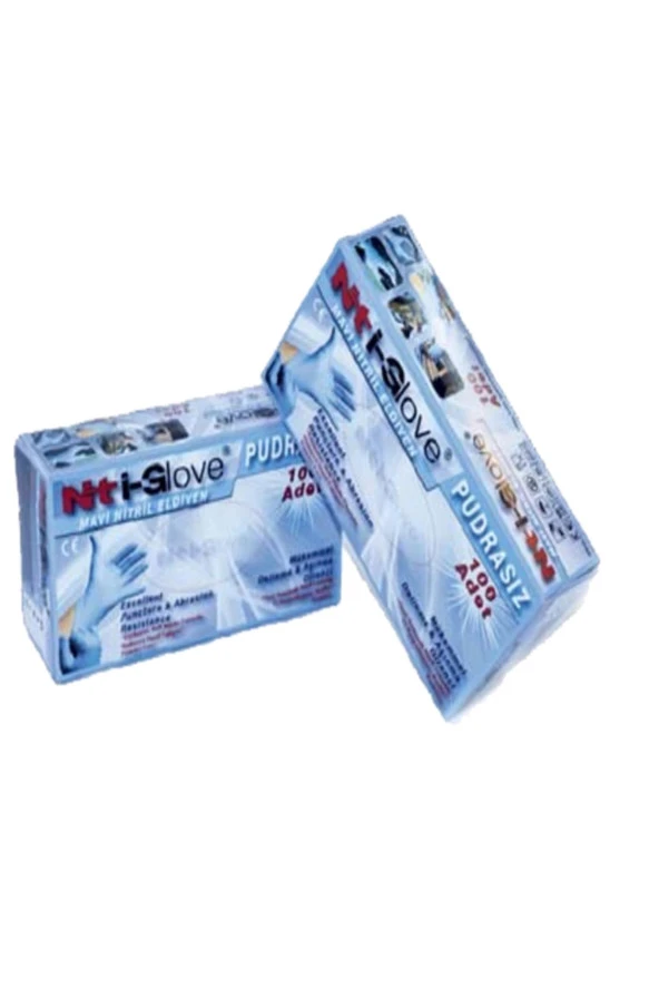 Nti-Glove Nt-ı Mavi Nitril Eldiven 100 Adet (4 mıl XL ) Beden ürün görseli 1
