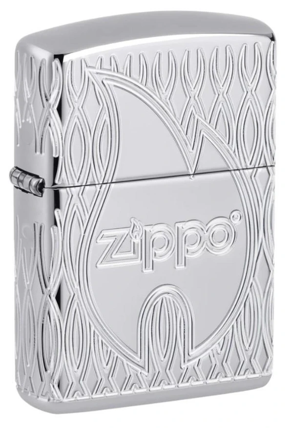 Zippo Armor Flame Polished Chrome Dizayn Çakmak ürün görseli 1