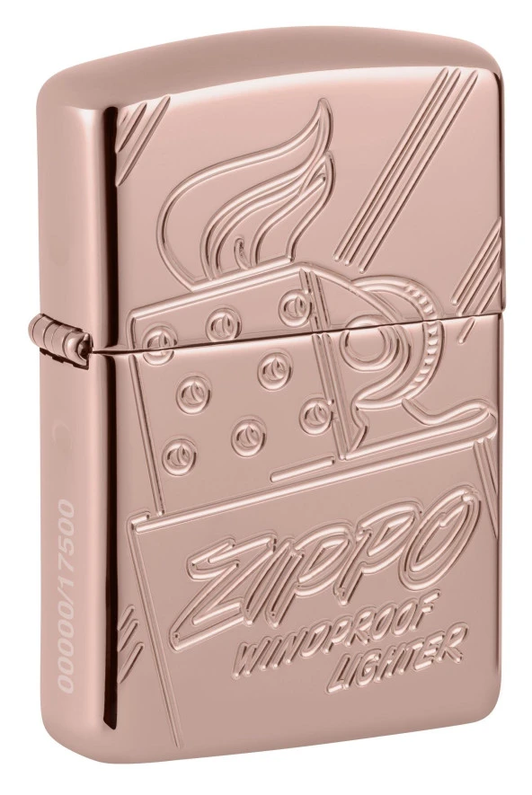 Zippo Armor Script Logo Collectible Dizayn Çakmak Rose Gold ürün görseli 1