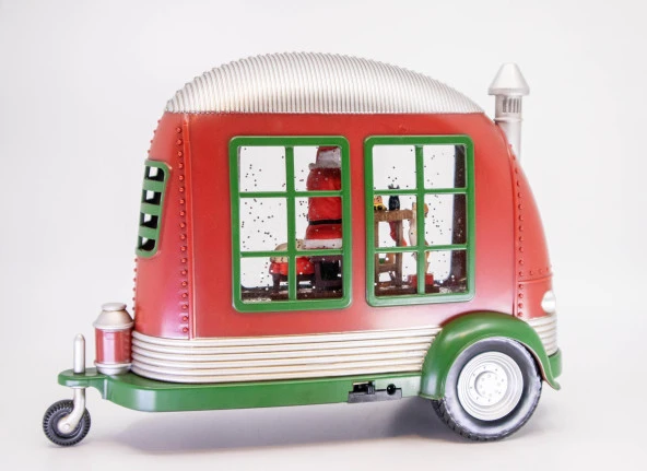 Noel Baba Karavan Işıklı ve Müzikli Kar Küresi - Resim 3