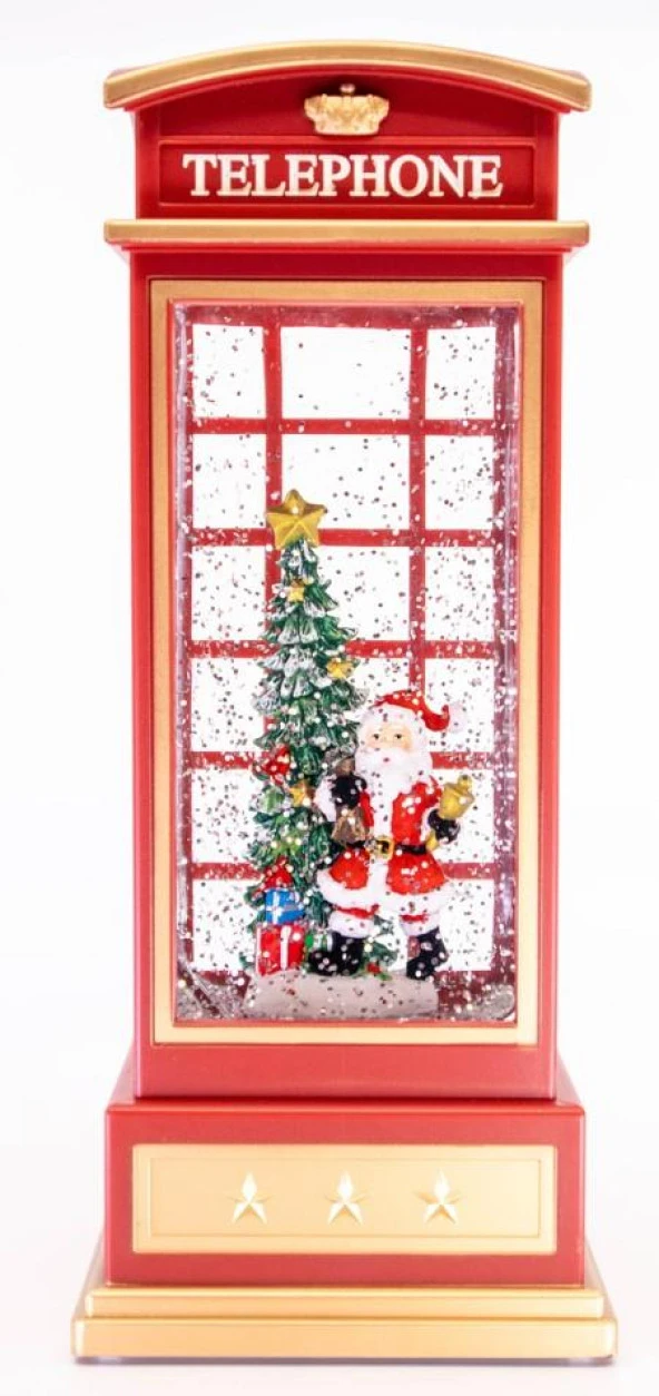 Noel Baba Çam Ağacı Işıklı ve Müzikli Kar Küresi ürün görseli 1