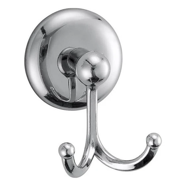 Vidalı Askılık Banyo Tuvalet Lavabo Havlu Bornoz Askısı Çatal İkili Metal Askı Krom ürün görseli 1