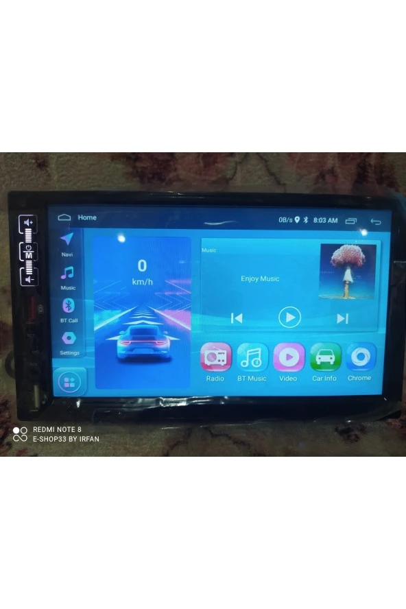 7 inch 2Din 2/32gb. Yeni 5Volt +Usb li ön Ekran+CARPLAY ile Gerçek 2gb Ramli Universal Android 13 ürün görseli 1