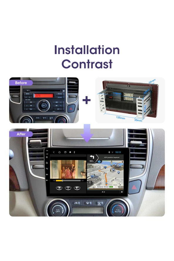 9 inç Universal Android 13 Uyumlu / 2+32GB /+CARPLAY ve Android AUTO ile 2Din Double Ekran 23-13cm ürün görseli 1