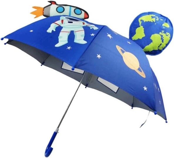 ASTRONOT KARAKTERLİ FİGÜRLÜ KIZ ERKEK ÇOCUK ŞEMSİYE HEDİYELİK UFAK BOY ÜÇ BOYUTLU ürün görseli 1