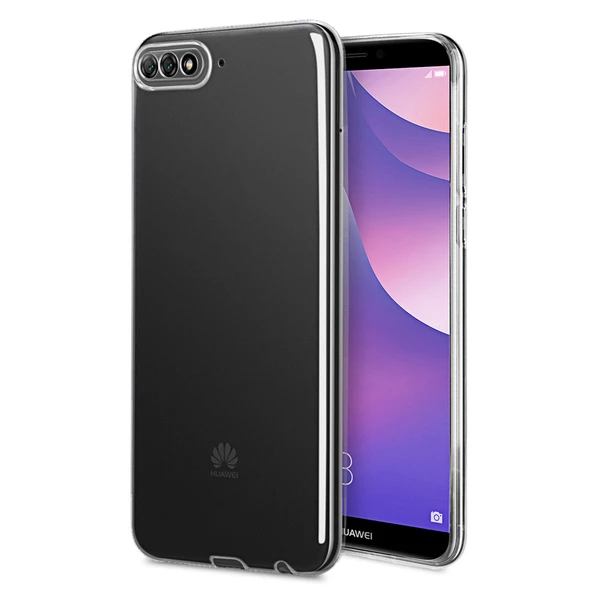 Huawei Y6 2018 Kılıf FitCase Toz Koruma Tıpalı Şeffaf Arka Kapak ürün görseli 1