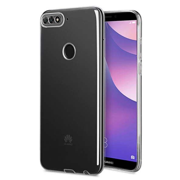 Huawei Y7 2018 Kılıf Toz Koruma Tıpalı Şeffaf Arka Kapak ürün görseli 1