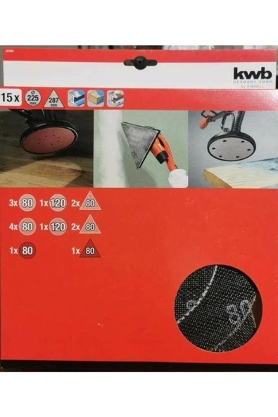 Kwb 491065 Duvar Zımpara Kağıdı 225 MM 15li Paket ürün görseli 1
