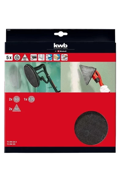 Kwb 491005 Duvar Zımpara Kağıdı 225 MM 5li Paket ürün görseli 1