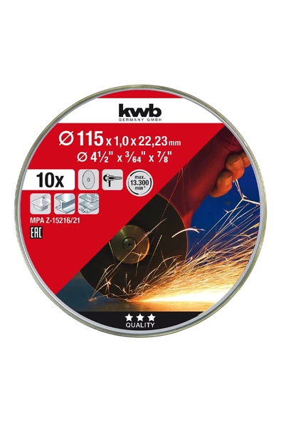Kwb Metal Kesici Disk 115x1.0 10 Lu 49712021 ürün görseli 1