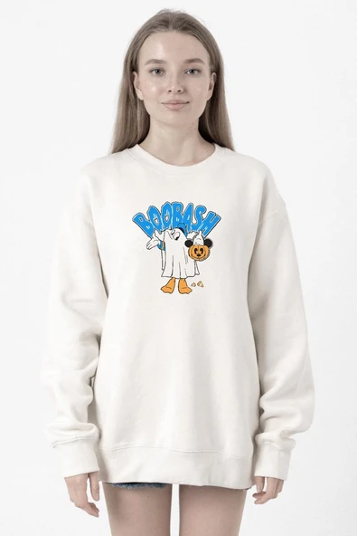 Donal Boobash Halloween Beyaz Kadın 2ip Sweatshirt ürün görseli 1