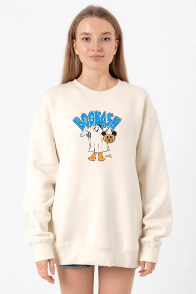 Donal Boobash Halloween Ekru Kadın 2ip Sweatshirt ürün görseli 1