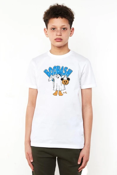 Donal Boobash Halloween Beyaz Çocuk Bisikletyaka Tshirt ürün görseli 1