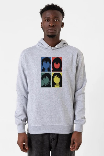 Erased Anime All Main Character Minimal Colorful Art Grimelanj Erkek Kapşonlu 3ip Sweatshirt ürün görseli 1