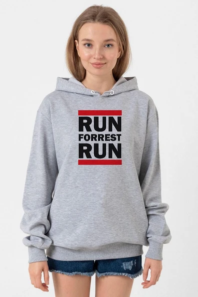 Forrest Gump Run Forrest Run Grimelanj Kadın 3ip Kapşonlu Sweatshirt ürün görseli 1