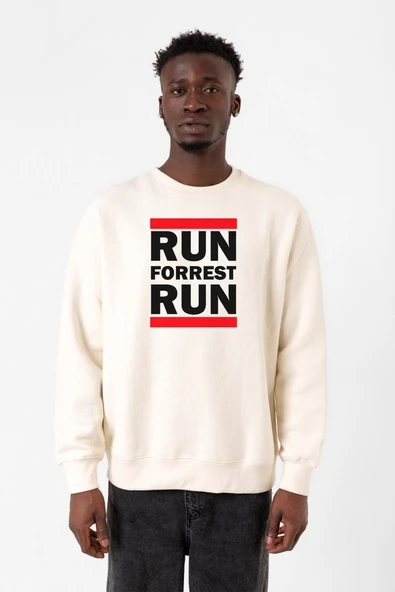 Forrest Gump Run Forrest Run Ekru Erkek 2ip Sweatshirt ürün görseli 1