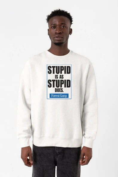 Forrest Gump Stupid Is As Stupid Does Beyaz Erkek 2ip Sweatshirt ürün görseli 1