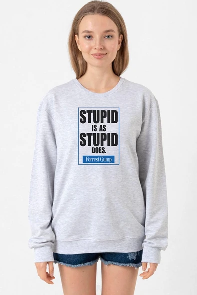 Forrest Gump Stupid Is As Stupid Does Grimelanj Kadın 2ip Sweatshirt ürün görseli 1