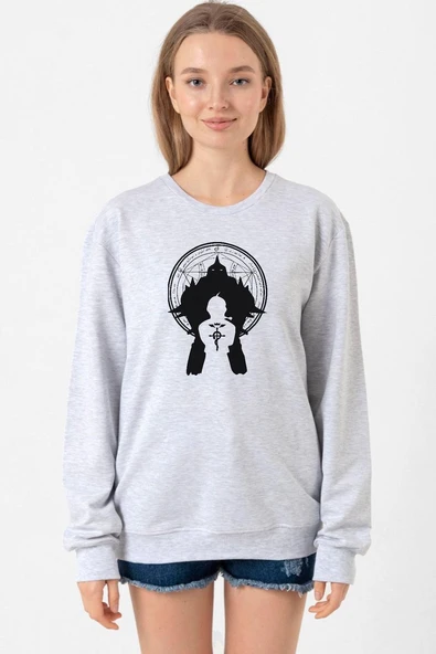 Fullmetal Alchemist Anime Logo Grimelanj Kadın 2ip Sweatshirt ürün görseli 1
