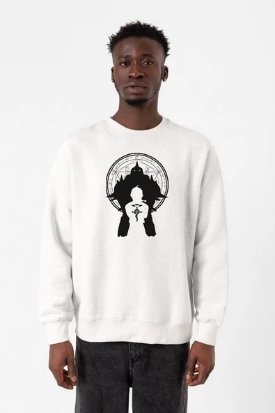 Fullmetal Alchemist Anime Logo Beyaz Erkek 2ip Sweatshirt ürün görseli 1