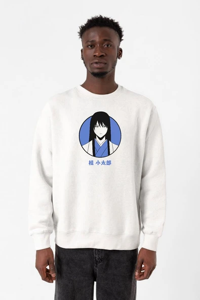 Gintama Anime Kotaro Minimal Beyaz Erkek 2ip Sweatshirt ürün görseli 1