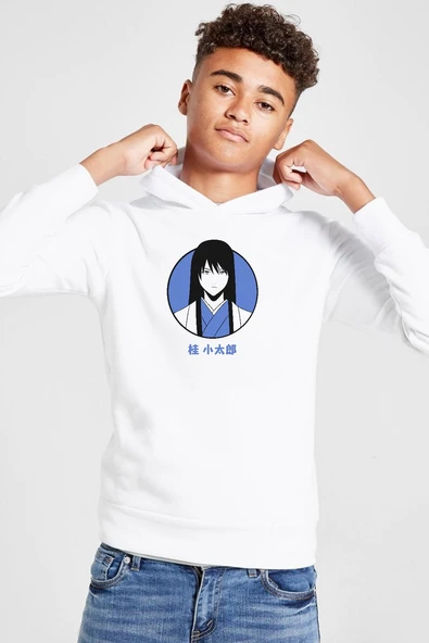 Gintama Anime Kotaro Minimal Beyaz Çocuk 3ip Kapşonlu  Sweatshirt ürün görseli 1