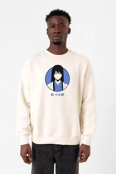 Gintama Anime Kotaro Minimal Ekru Erkek 2ip Sweatshirt ürün görseli 1