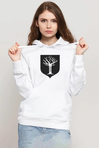 GOT House Forrester Beyaz Kadın 3ip Kapşonlu Sweatshirt ürün görseli 1