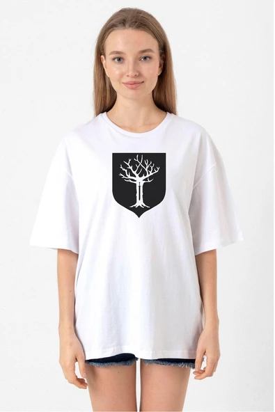 GOT House Forrester Beyaz Kadın Oversize Tshirt ürün görseli 1